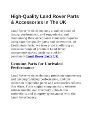 High-Quality Land Rover Parts & Accessories in The UK.docx